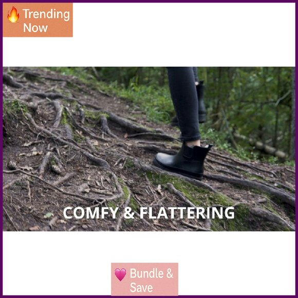 Women's Ankle Rain Boots Waterproof Garden Winter Boots Runs 1/2 Size Large - Picture 8 of 8